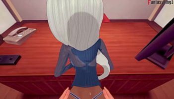nieta excitada al ver la gran brega de su abuelo