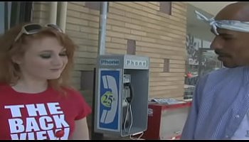 dude bangs ebony teen outdoor